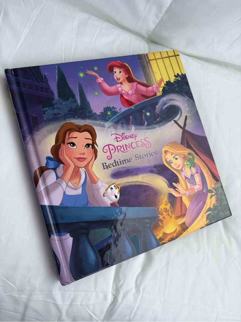 Disney Princess Bedtime Stories Purple Pink Yellow Hardcover Book